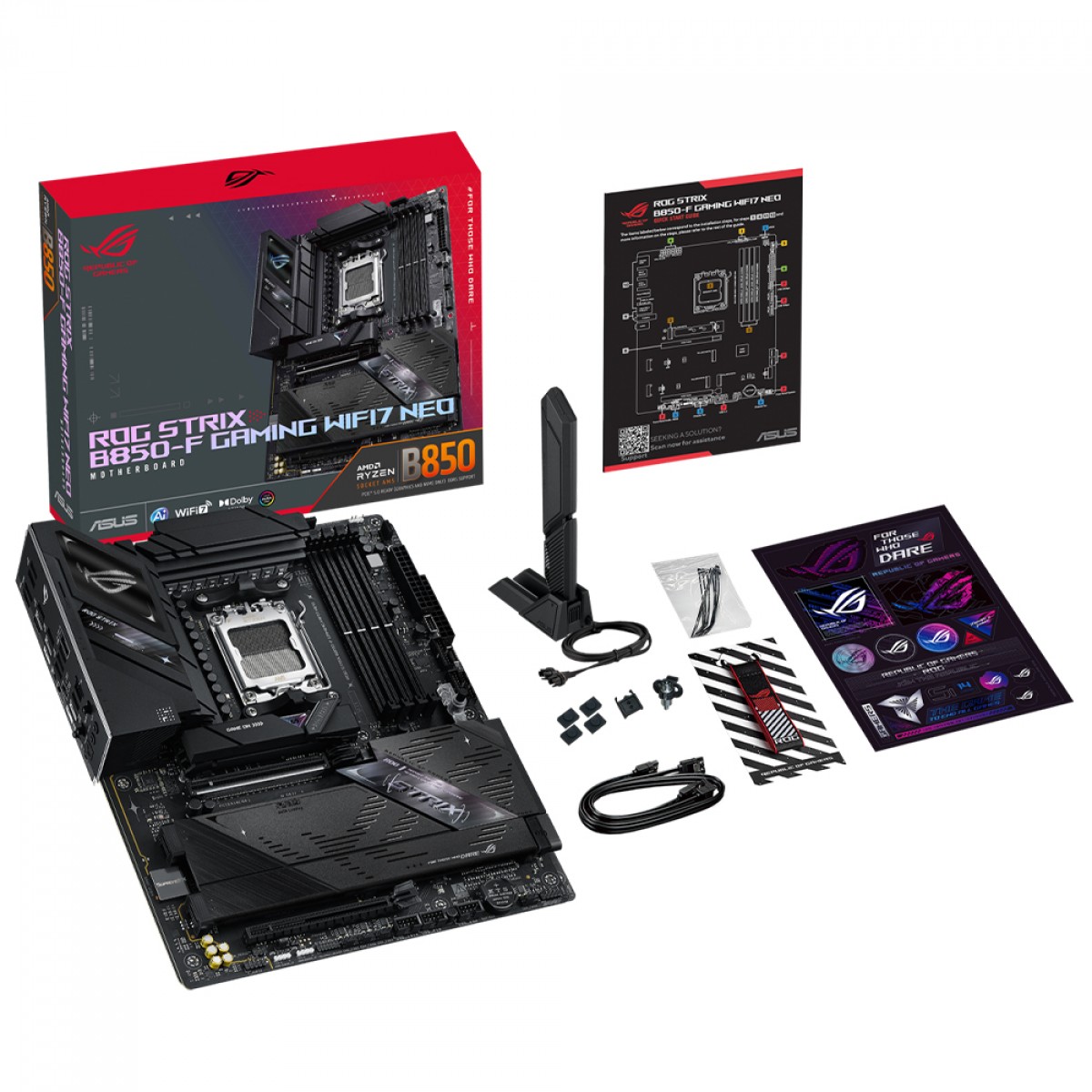 Placa Mãe Asus ROG Strix B850-F Gaming WIFI7 NEO, Chipset B850, AMD AM5, ATX, DDR5