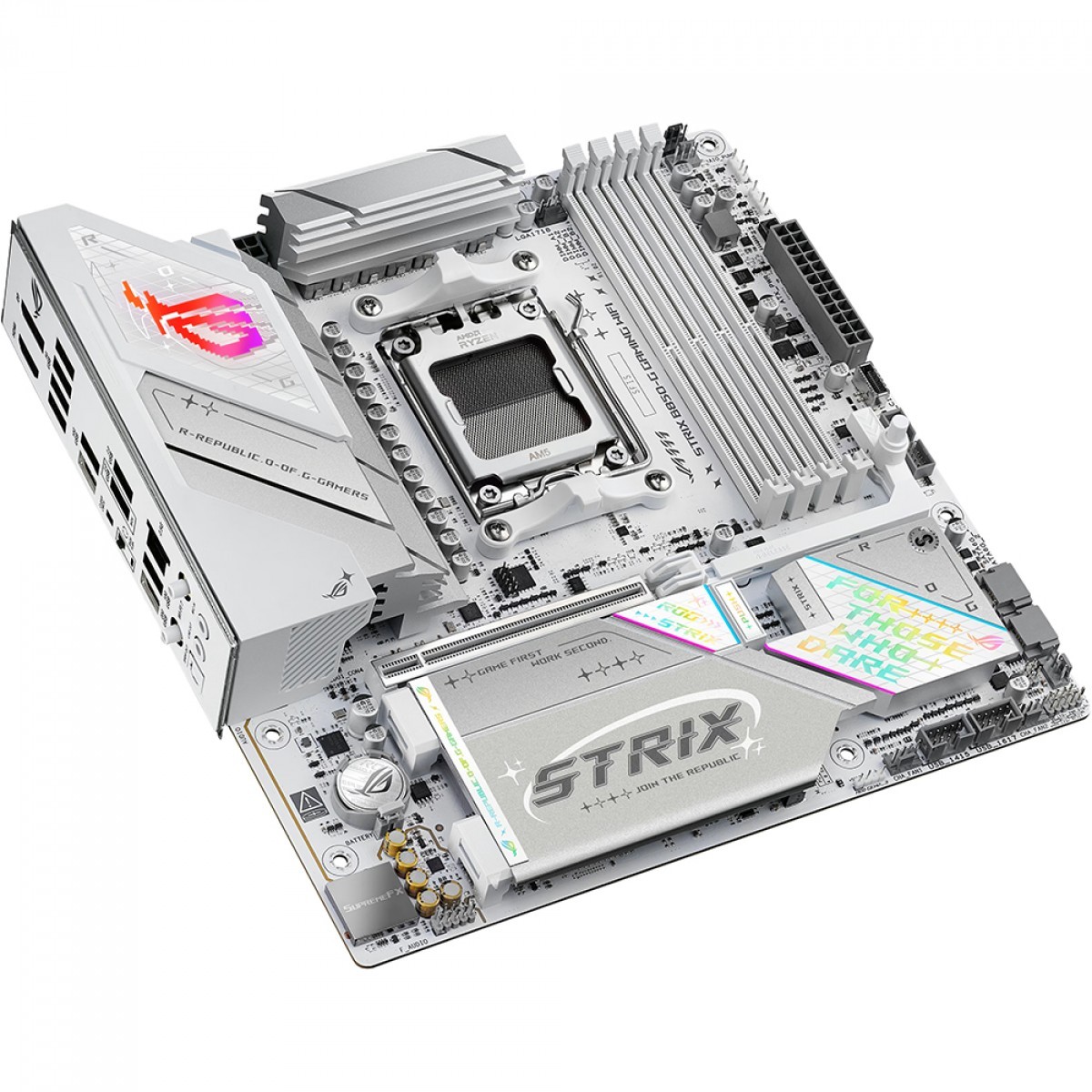 Placa Mãe Asus Rog Strix B850-G GAMING WIFI, Chipset B850, AMD AM5, mATX, DDR5, 90MB1M30-M0EAY0