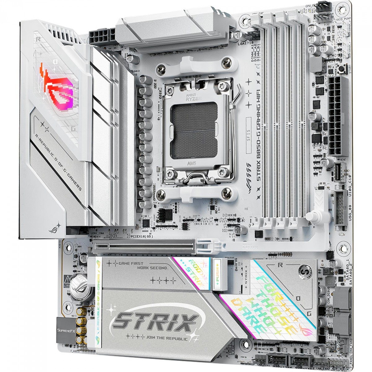 Placa Mãe Asus Rog Strix B850-G GAMING WIFI, Chipset B850, AMD AM5, mATX, DDR5, 90MB1M30-M0EAY0