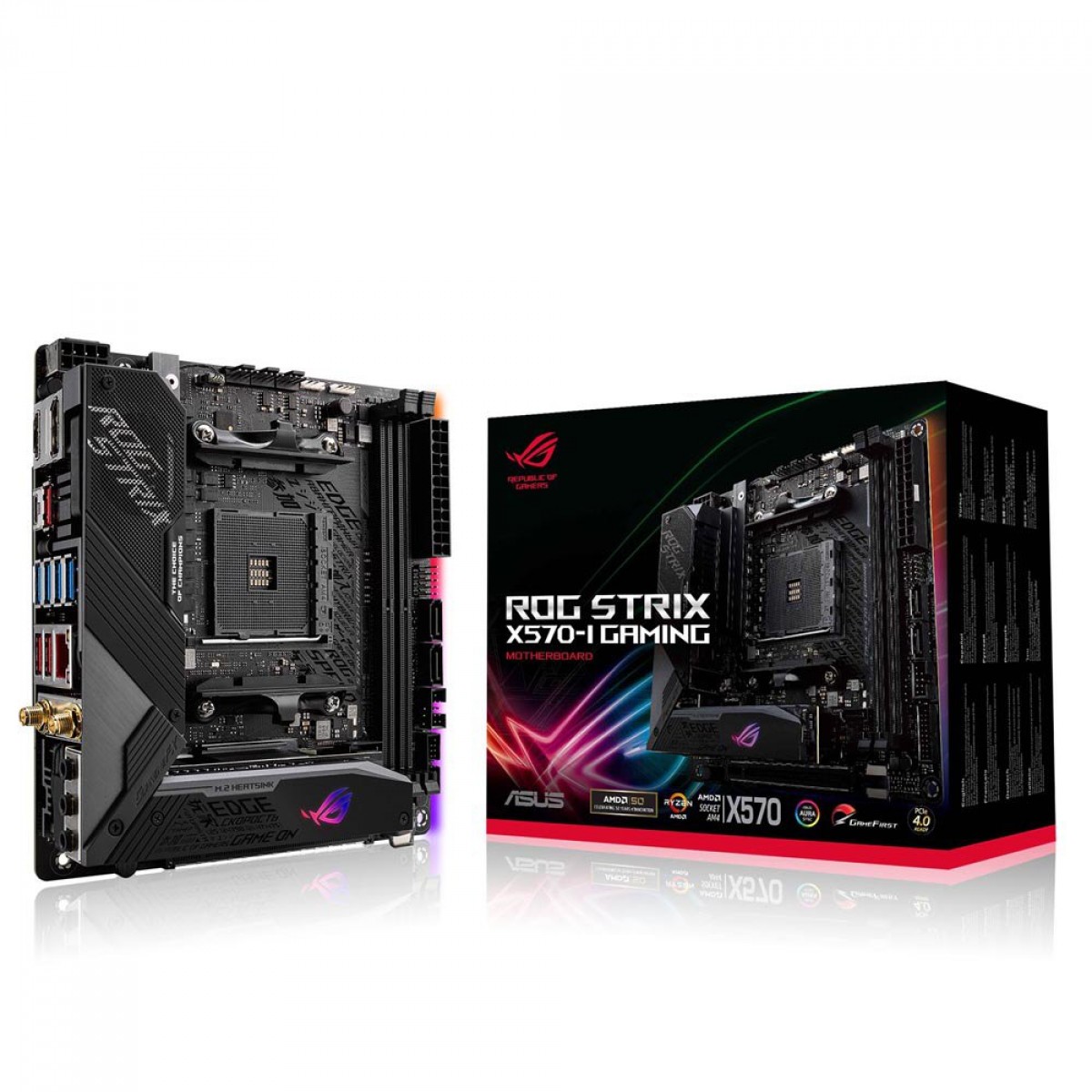 Placa Mãe Asus ROG Strix X570-I Gaming, Chipset X570, AMD AM4, Mini ITX, DDR4, 90MB1140-M0EAY0