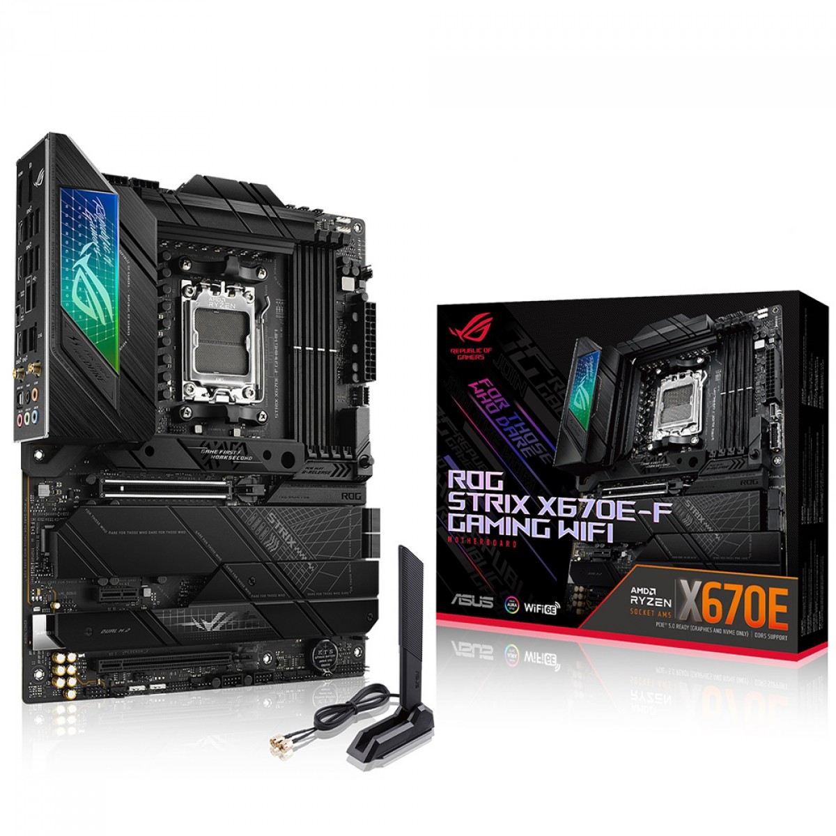 Placa Mãe Asus ROG STRIX X670E-F Gaming WIFI, AMD AM5, ATX, DDR5, 90MB1BA0-M0EAY0