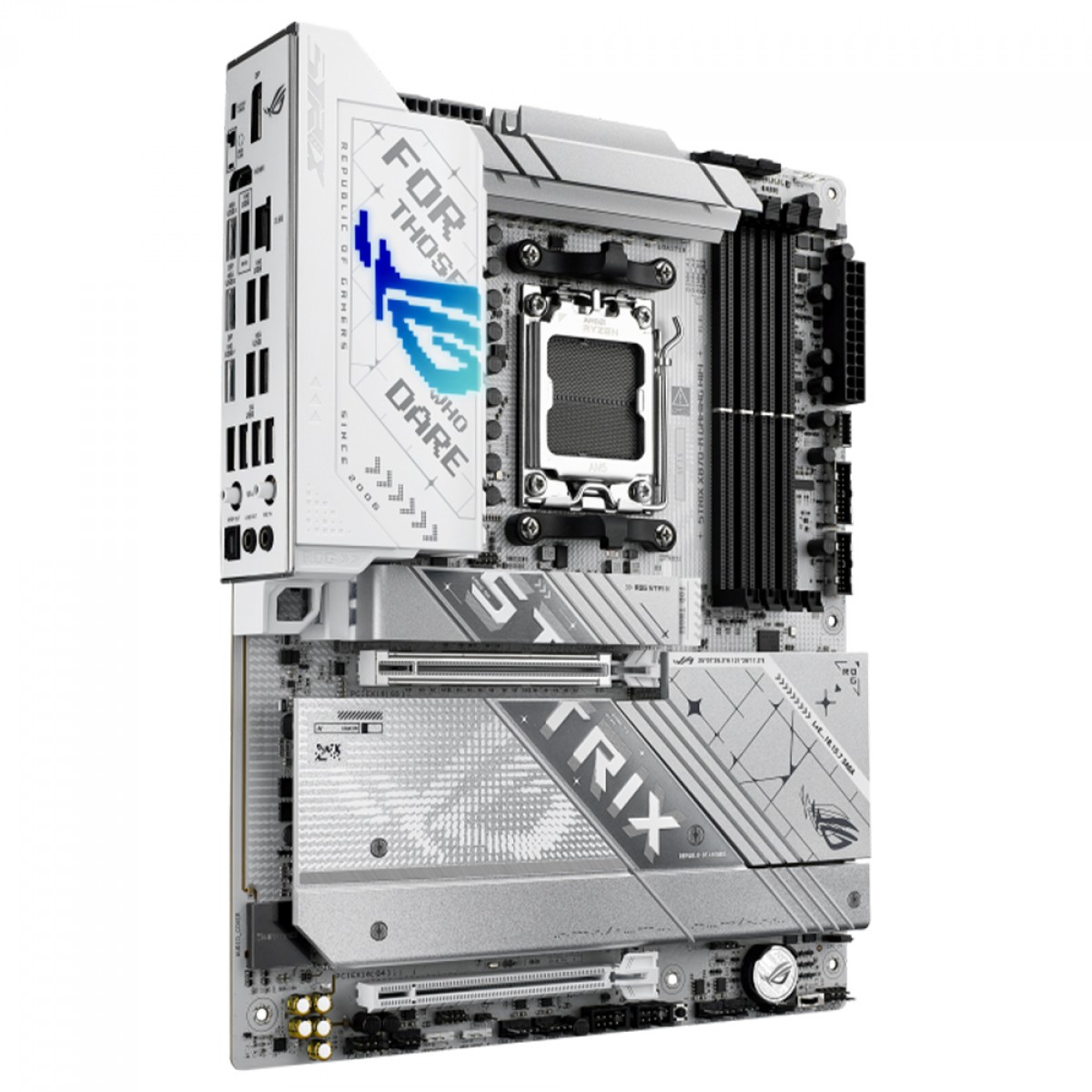 Placa Mãe Asus ROG Strix X870-A Gaming WiFi, Chipset X870, AMD AM5, ATX, DDR5, White, 90MB1IF0-M0EAY0