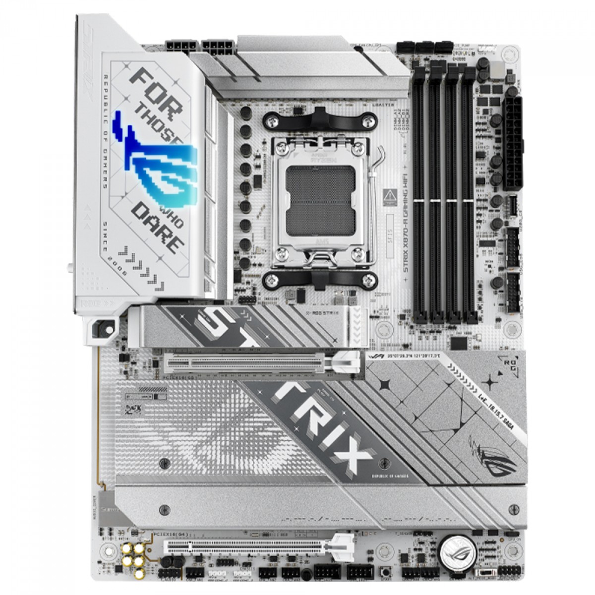 Placa Mãe Asus ROG Strix X870-A Gaming WiFi, Chipset X870, AMD AM5, ATX, DDR5, White, 90MB1IF0-M0EAY0