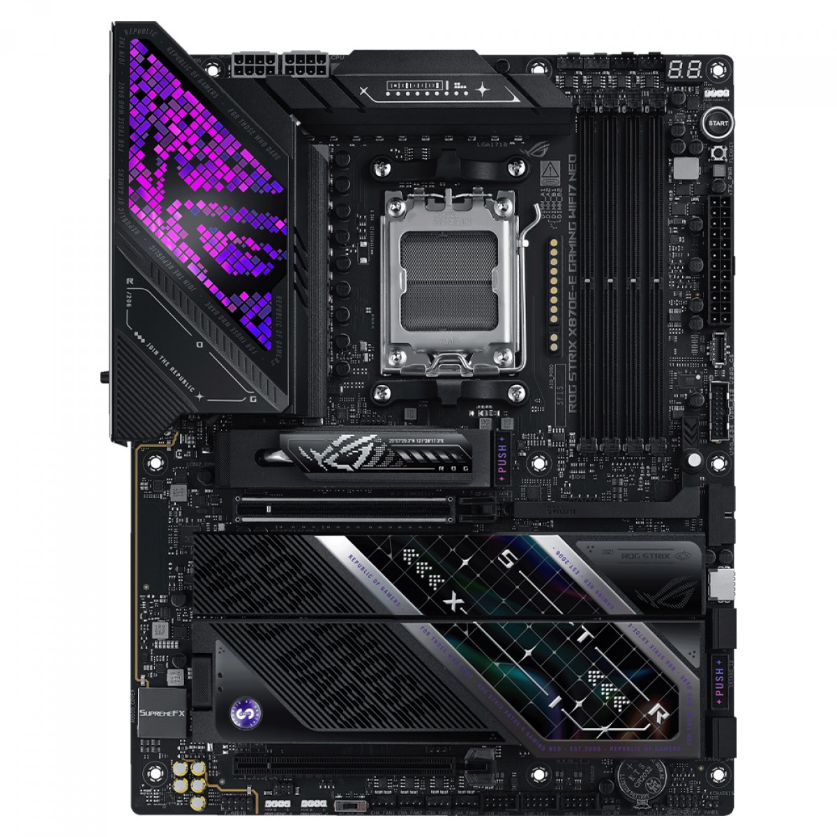 Placa Mãe Asus ROG Strix X870E-E Gaming WIFI7 NEO, Chipset X870, AMD AM5, ATX, DDR5