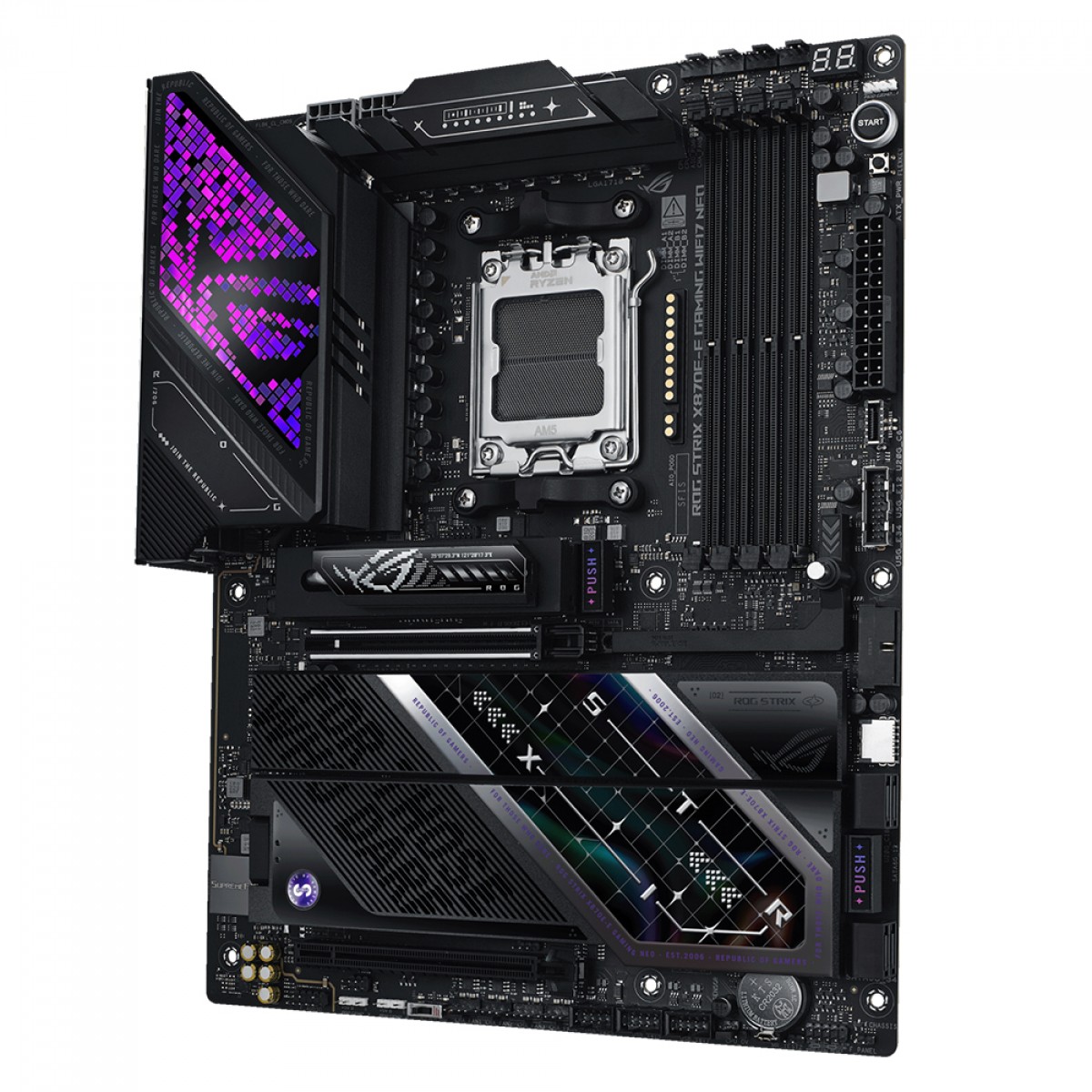 Placa Mãe Asus ROG Strix X870E-E Gaming WIFI7 NEO, Chipset X870, AMD AM5, ATX, DDR5