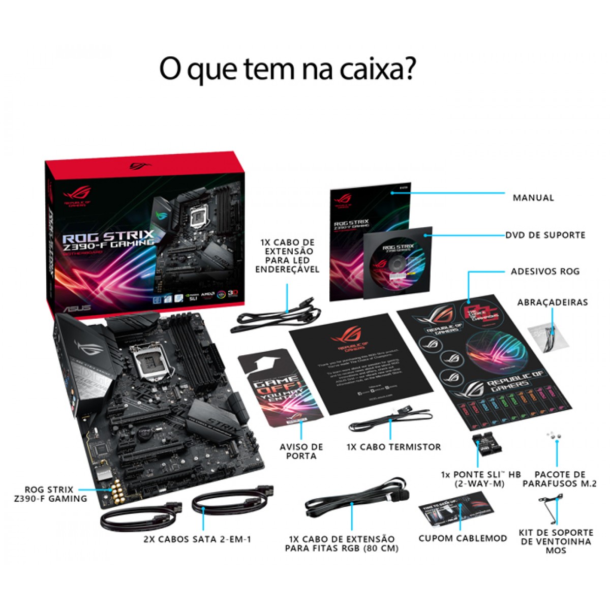 Placa Mãe Asus Rog Strix Z390-F Gaming, Chipset Z390, Intel LGA 1151, ATX, DDR4