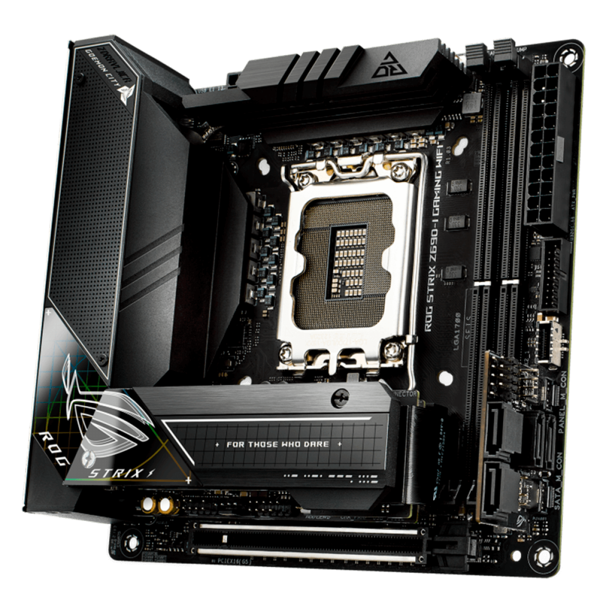 Placa Mãe ASUS ROG STRIX Z690-I GAMING WIFI, Chipset Z690, Intel LGA 1700, Mini ITX, DDR5, 90MB1910-M0EAY0