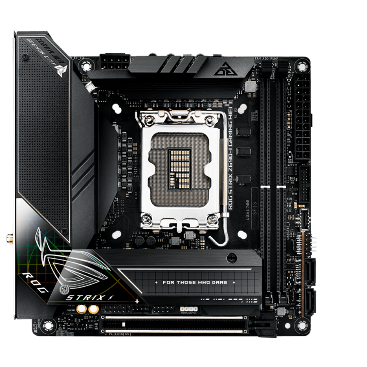 Placa Mãe ASUS ROG STRIX Z690-I GAMING WIFI, Chipset Z690, Intel LGA 1700, Mini ITX, DDR5, 90MB1910-M0EAY0