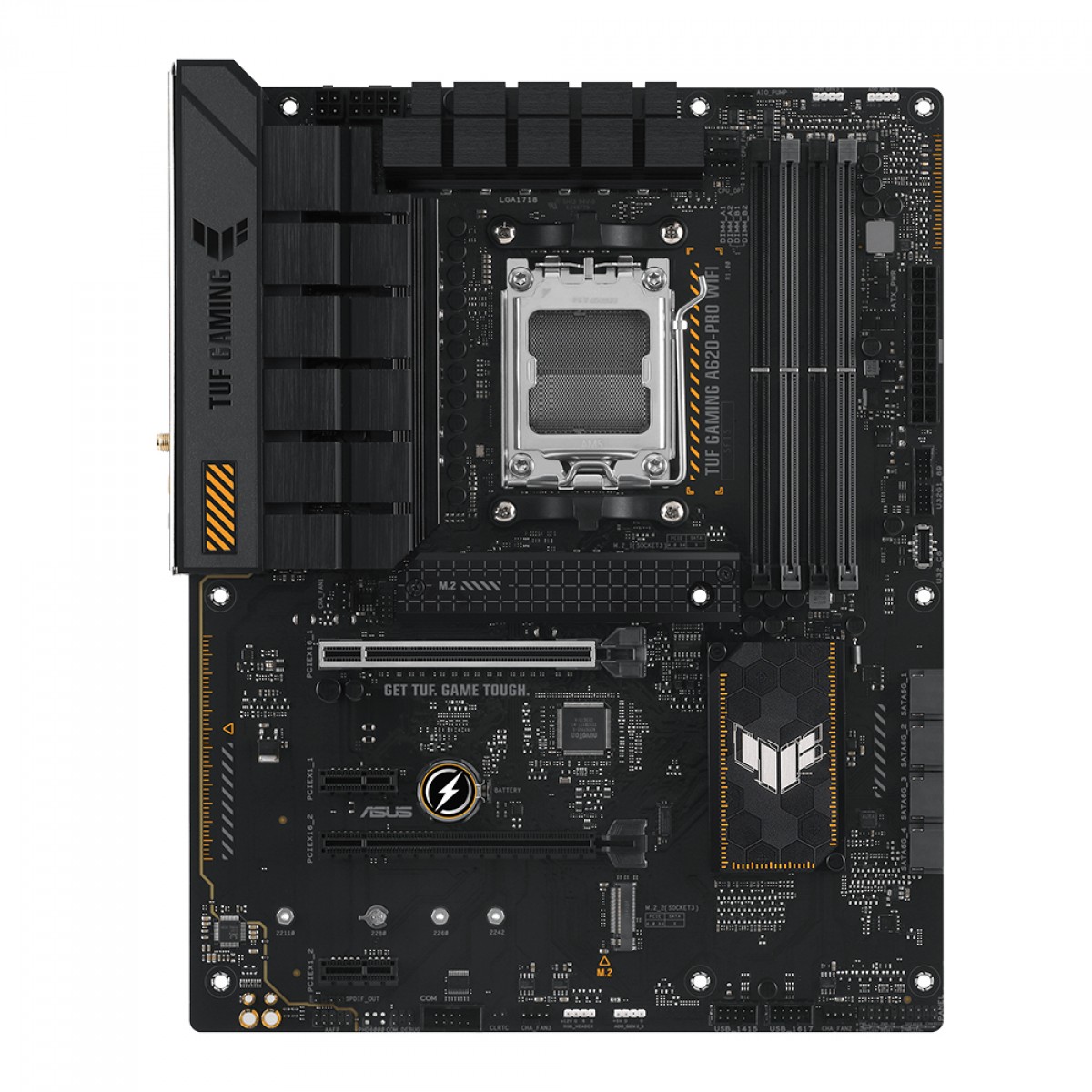 Placa Mãe Asus TUF Gaming A620-PRO WiFi, Chipset A620, AMD AM5, ATX, DDR5, 90MB1FR0-M0EAY0
