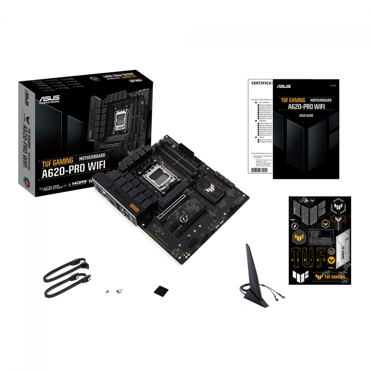 Placa Mãe Asus TUF Gaming A620-PRO WiFi, Chipset A620, AMD AM5, ATX, DDR5, 90MB1FR0-M0EAY0