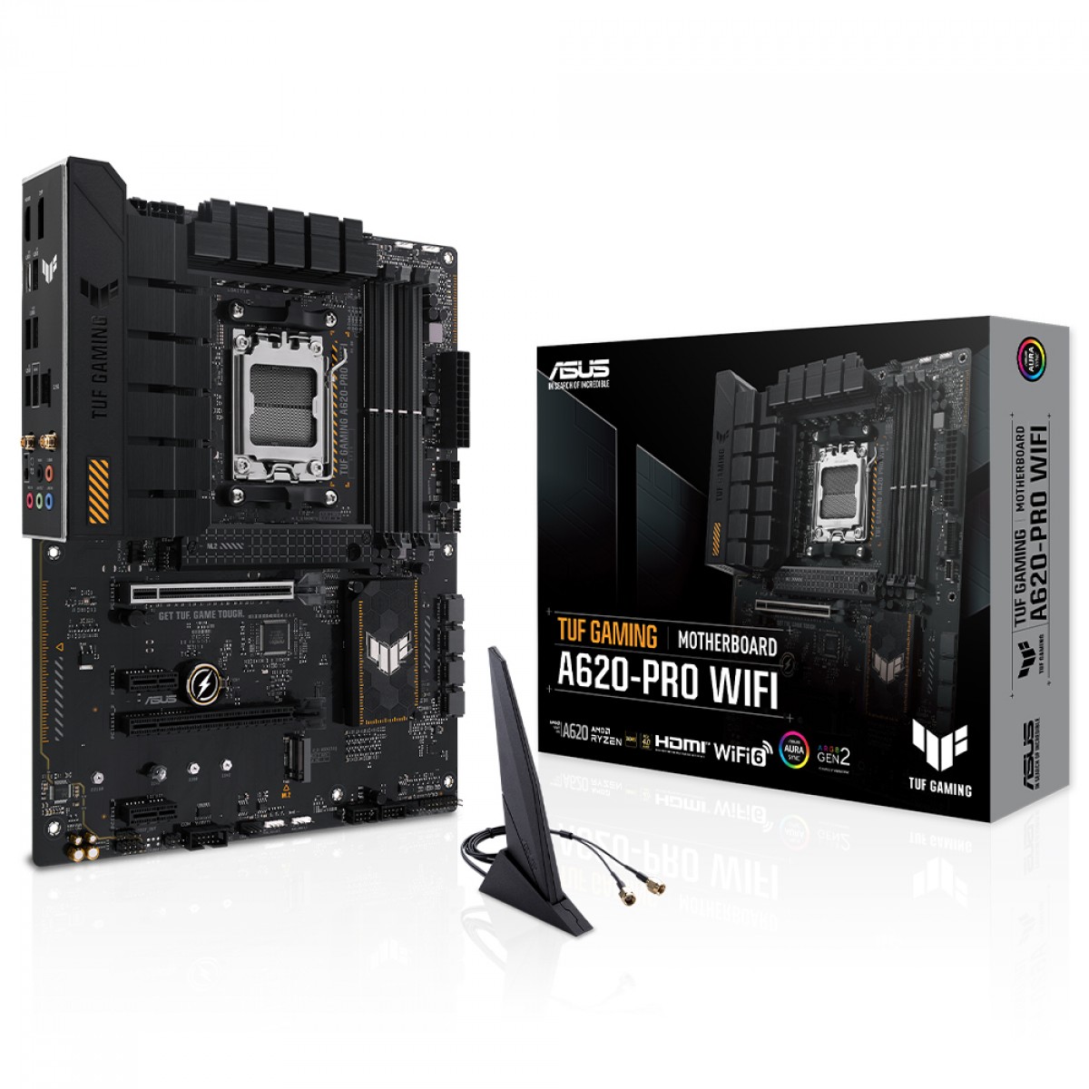 Placa Mãe Asus TUF Gaming A620-PRO WiFi, Chipset A620, AMD AM5, ATX, DDR5, 90MB1FR0-M0EAY0