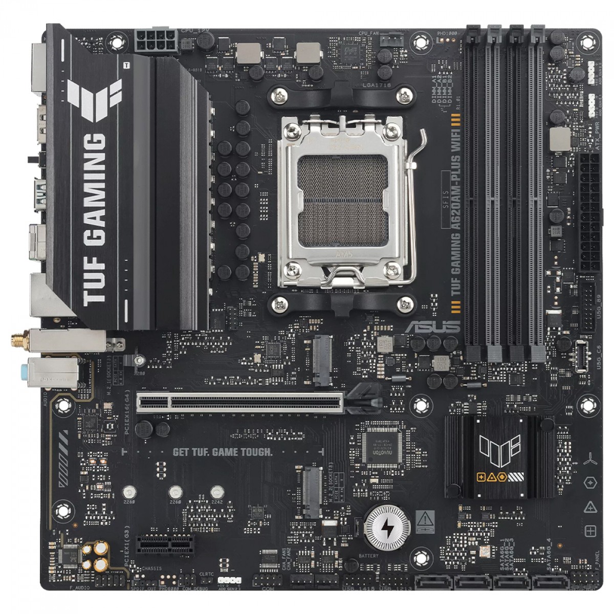 Placa Mãe Asus TUF Gaming A620AM-PLUS WiFi, Chipset A620, AMD AM5, mATX, DDR5