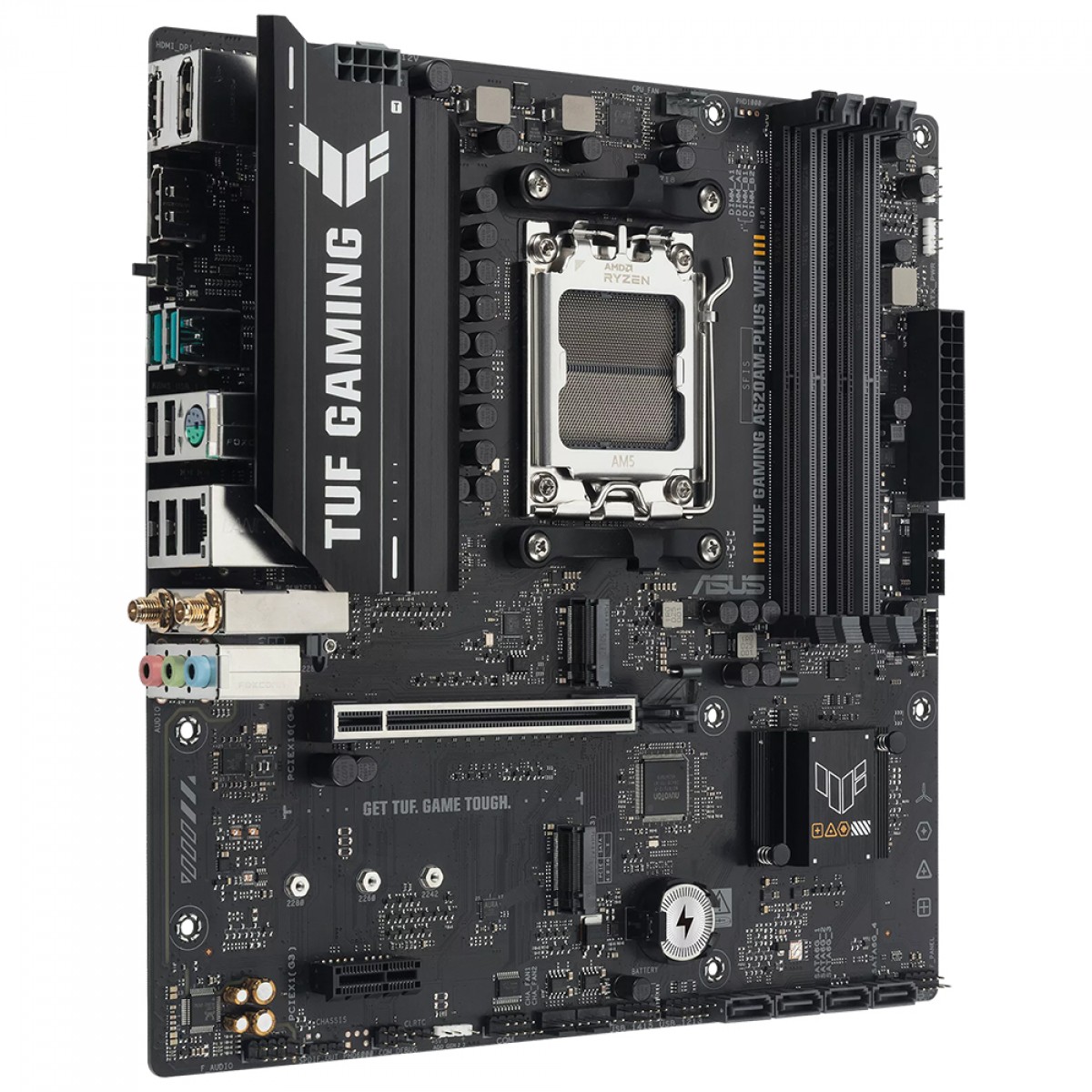 Placa Mãe Asus TUF Gaming A620AM-PLUS WiFi, Chipset A620, AMD AM5, mATX, DDR5
