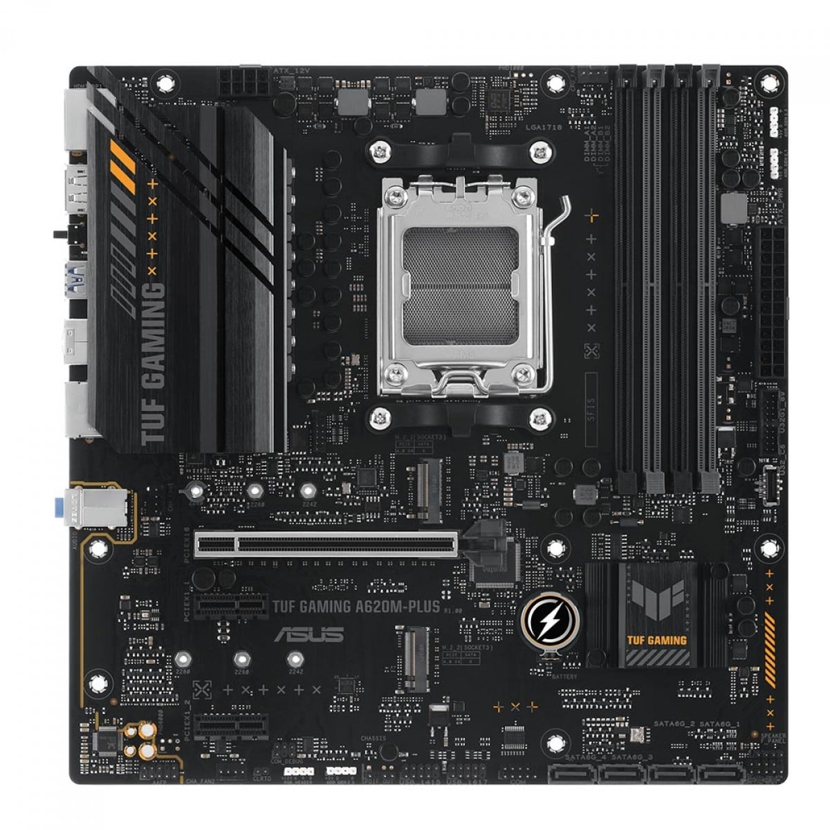 Placa Mãe Asus TUF Gaming A620M-PLUS, Chipset A620, AMD AM5, m-ATX, DDR5, 90MB1EZ0-M0EAY0