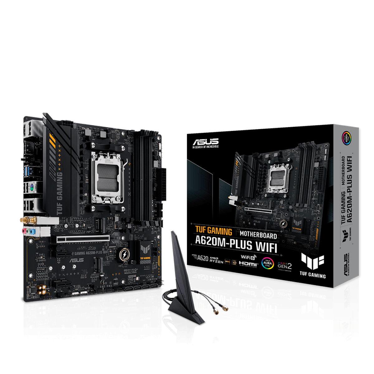 Placa Mãe Asus TUF Gaming A620M-PLUS WIFI, Chipset A620, AMD AM5, m-ATX, DDR5, 90MB1F00-M0EAY0