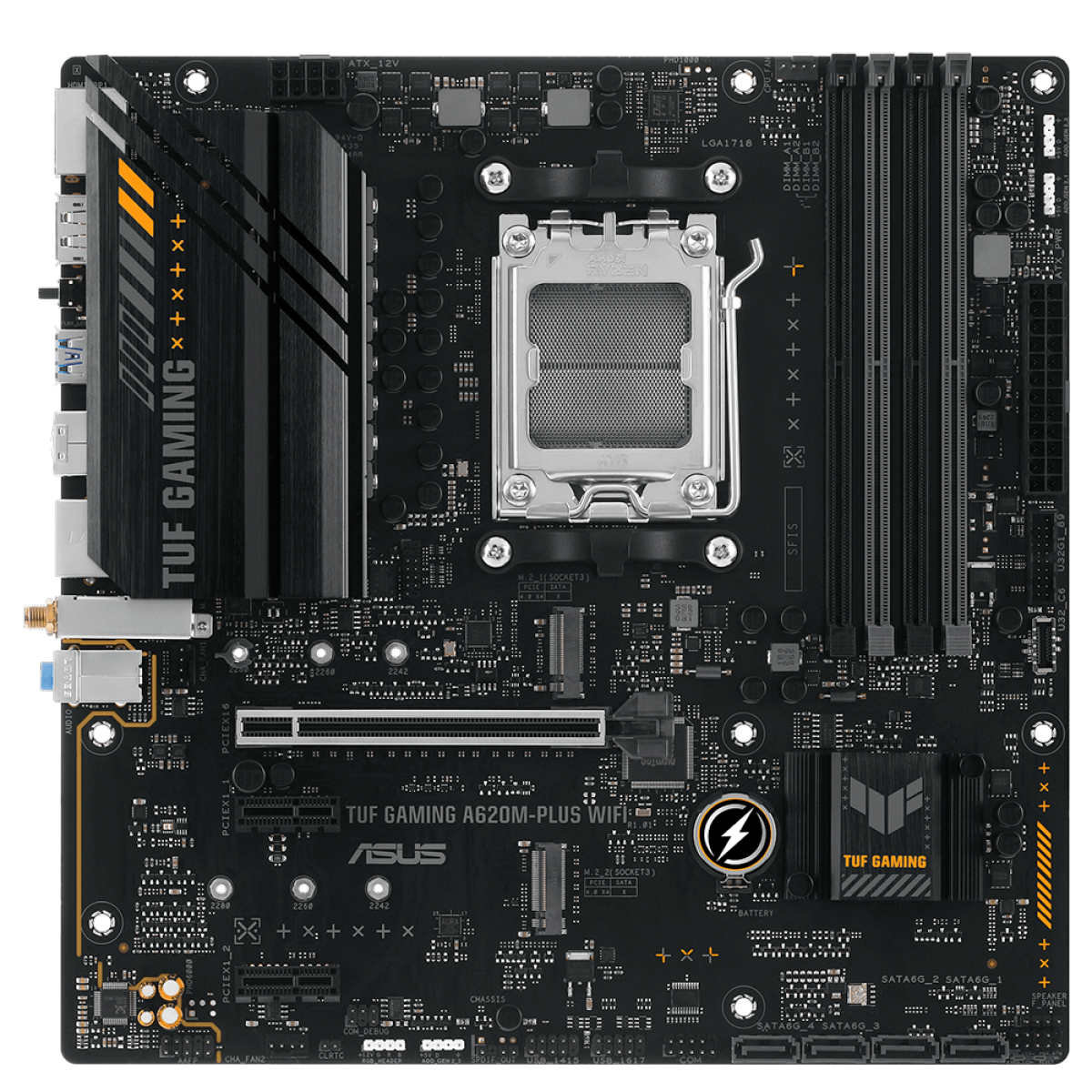 Placa Mãe Asus TUF Gaming A620M-PLUS WIFI, Chipset A620, AMD AM5, m-ATX, DDR5, 90MB1F00-M0EAY0