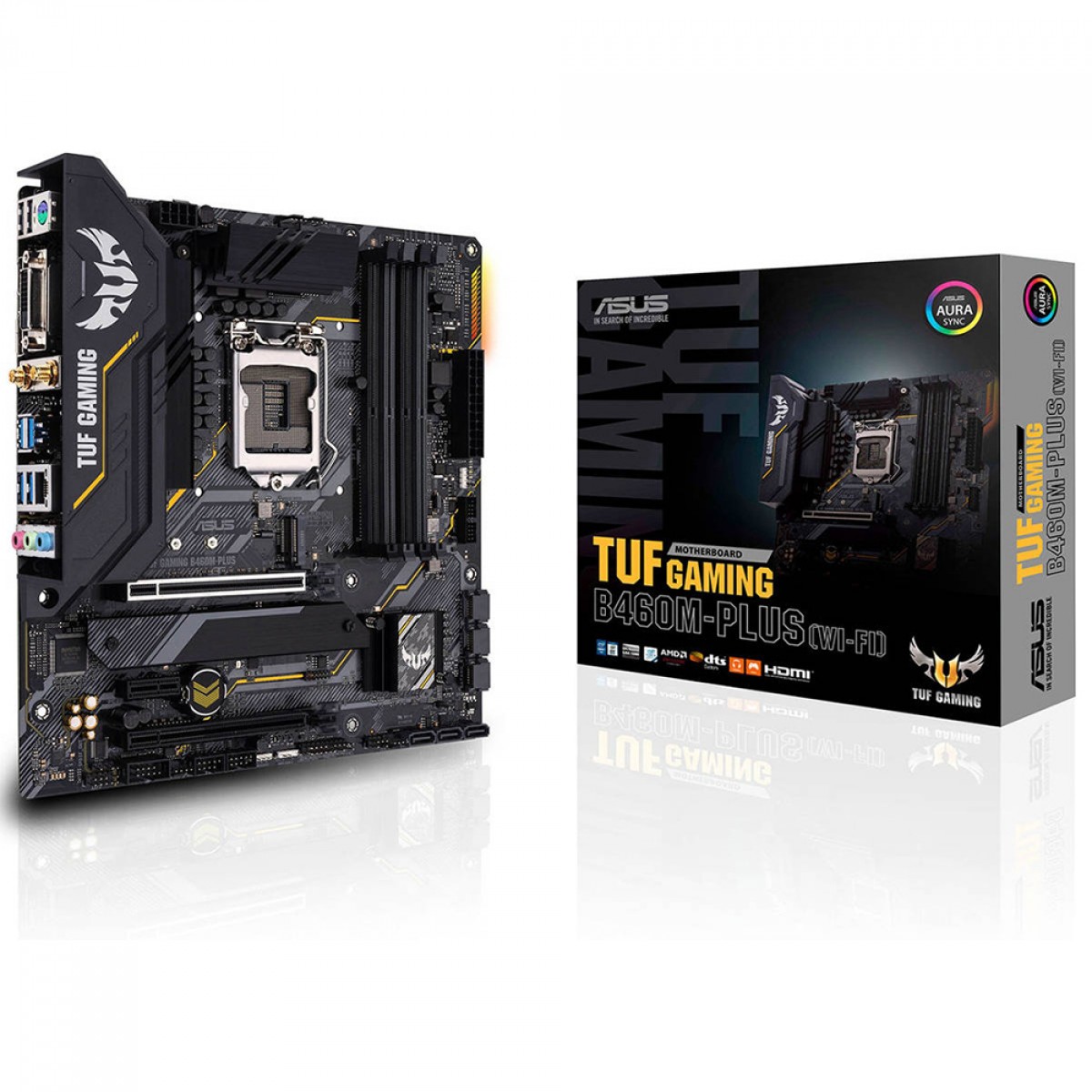 Placa Mãe Asus TUF GAMING B460M-PLUS WI-FI, Chipset B460, Intel LGA 1200, mATX, DDR4, 90MB1440-M0EAY0