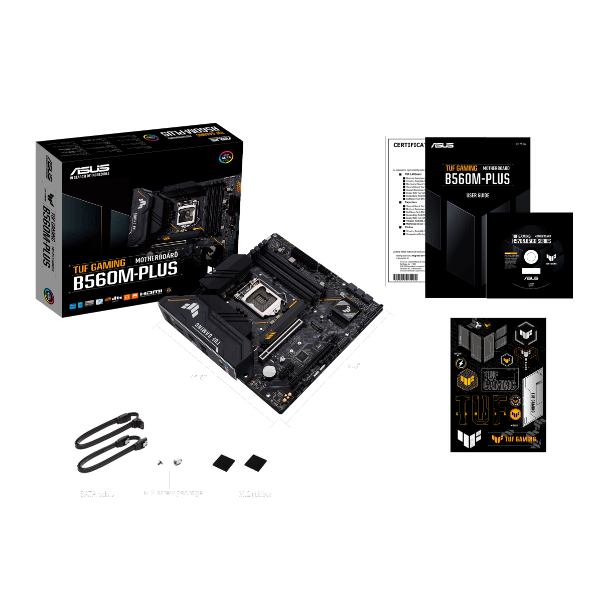 Placa Mãe ASUS TUF GAMING B560M-PLUS, Chipset B560, Intel LGA 1200, mATX, DDR4, 90MB1780-M0EAY0