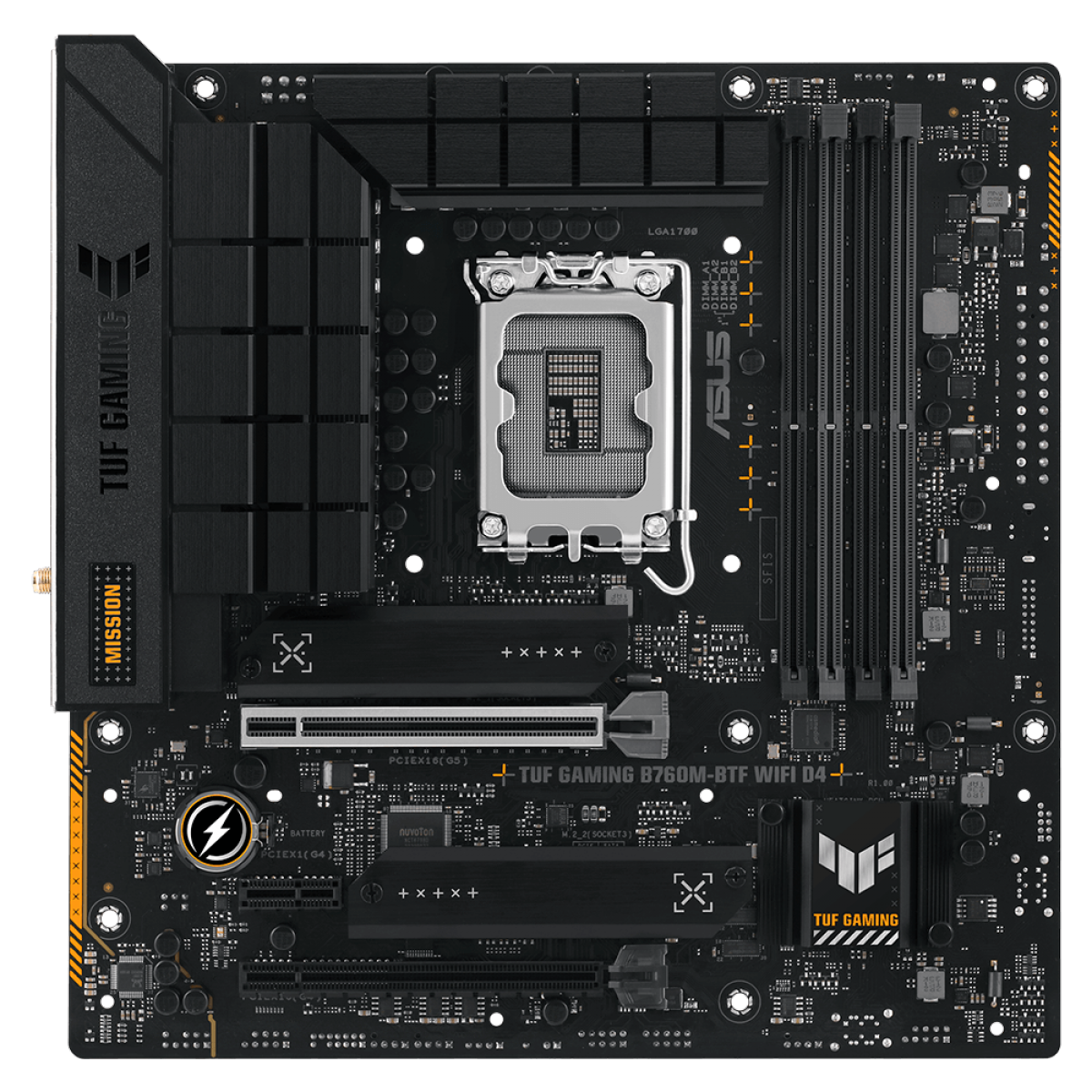 Placa Mãe Asus TUF Gaming B760M-BTF WIFI D4, Chipset B760, Intel LGA 1700, mATX, DDR4, 90MB1E50-M1EAY0