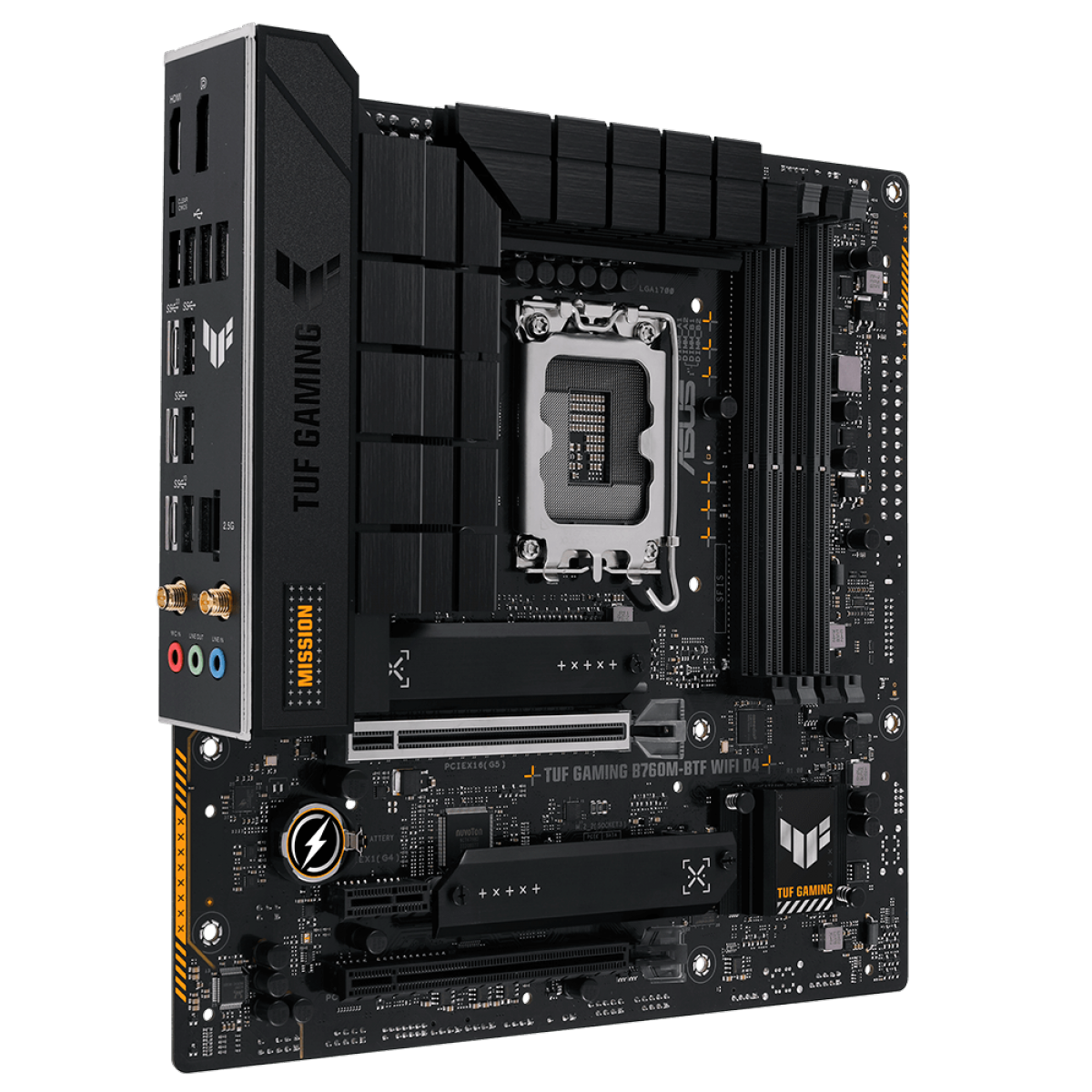 Placa Mãe Asus TUF Gaming B760M-BTF WIFI D4, Chipset B760, Intel LGA 1700, mATX, DDR4, 90MB1E50-M1EAY0
