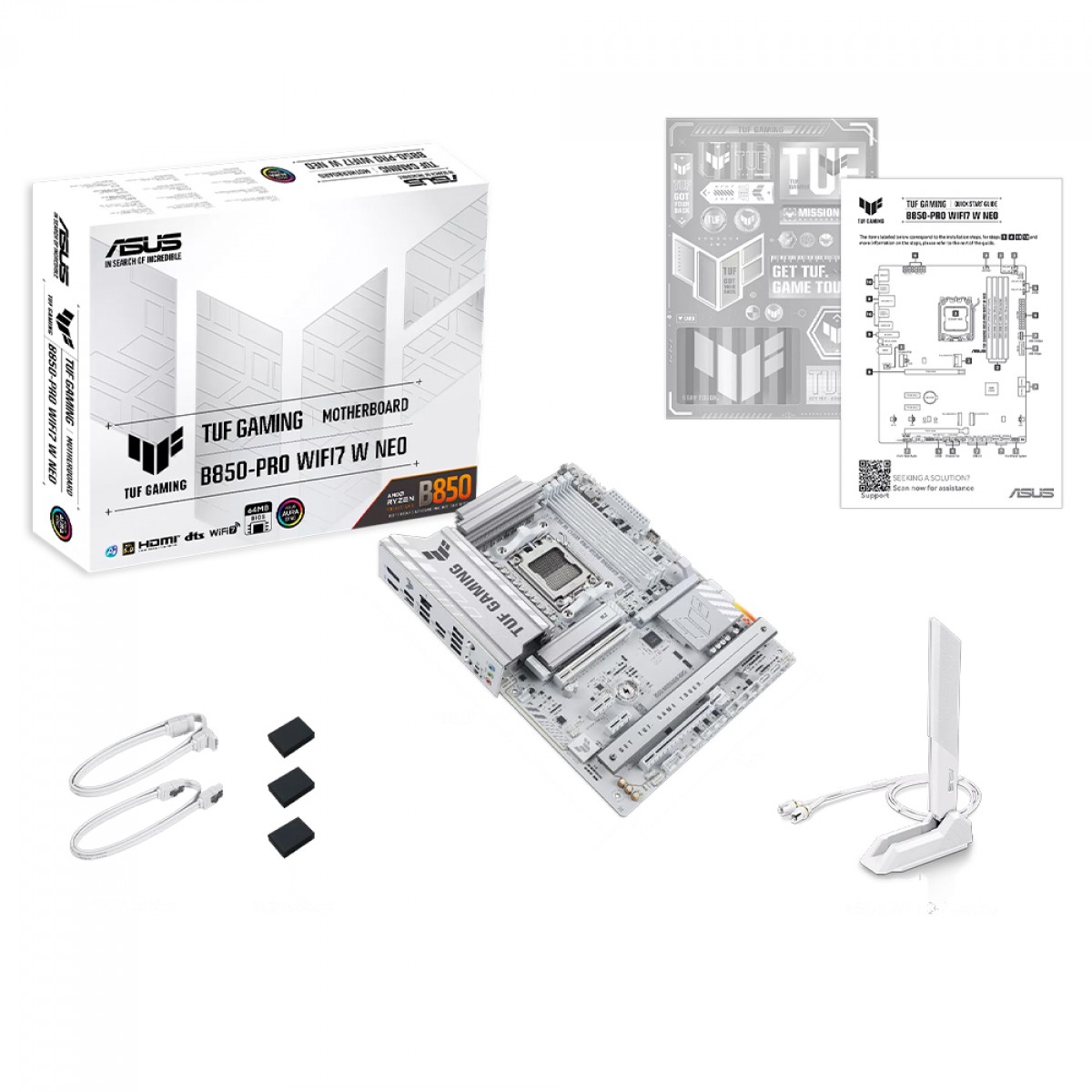 Placa Mãe Asus TUF Gaming B850-PRO WIFI7 NEO, Chipset B850, AMD AM5, ATX, DDR5, Branca