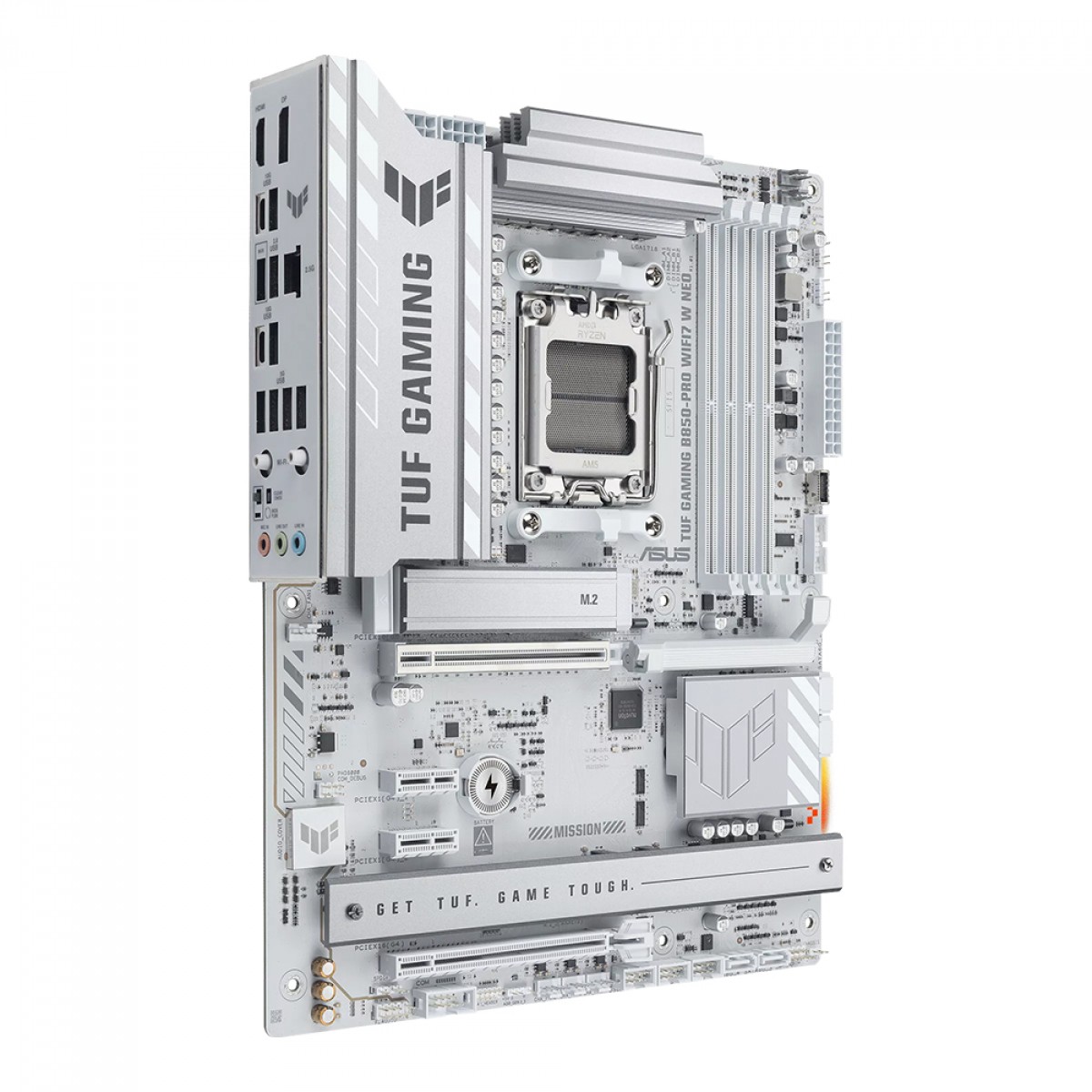 Placa Mãe Asus TUF Gaming B850-PRO WIFI7 NEO, Chipset B850, AMD AM5, ATX, DDR5, Branca