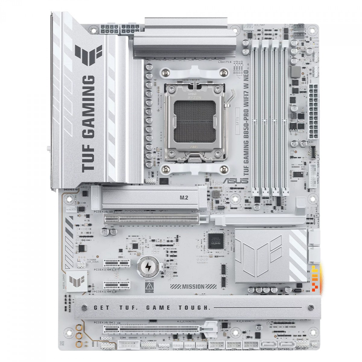 Placa Mãe Asus TUF Gaming B850-PRO WIFI7 NEO, Chipset B850, AMD AM5, ATX, DDR5, Branca