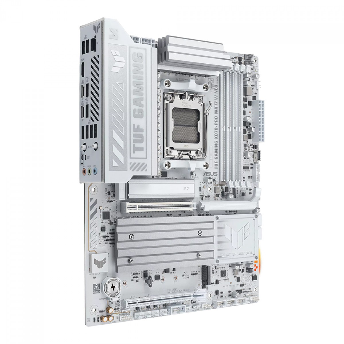 Placa Mãe Asus TUF Gaming X870-PRO WIFI7 W NEO, Chipset X870, AMD AM5, ATX, DDR5, Branca