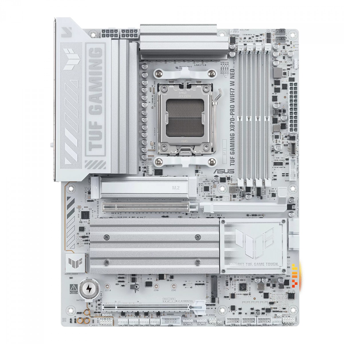 Placa Mãe Asus TUF Gaming X870-PRO WIFI7 W NEO, Chipset X870, AMD AM5, ATX, DDR5, Branca