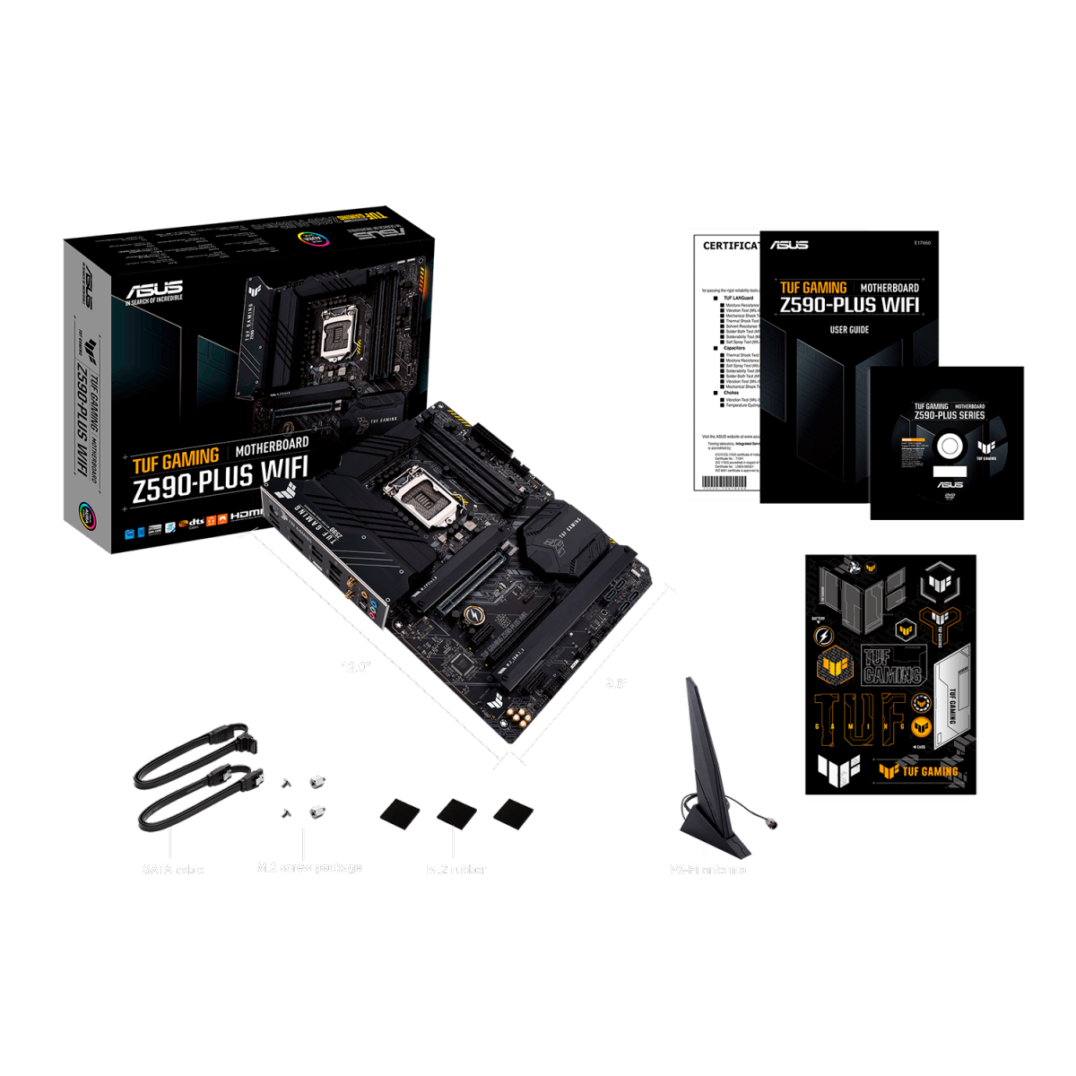 Placa Mãe ASUS TUF Gaming Z590-PLUS WIFI, Chipset Z590, Intel LGA 1200, ATX, DDR4, 90MB16C0-M0EAY0