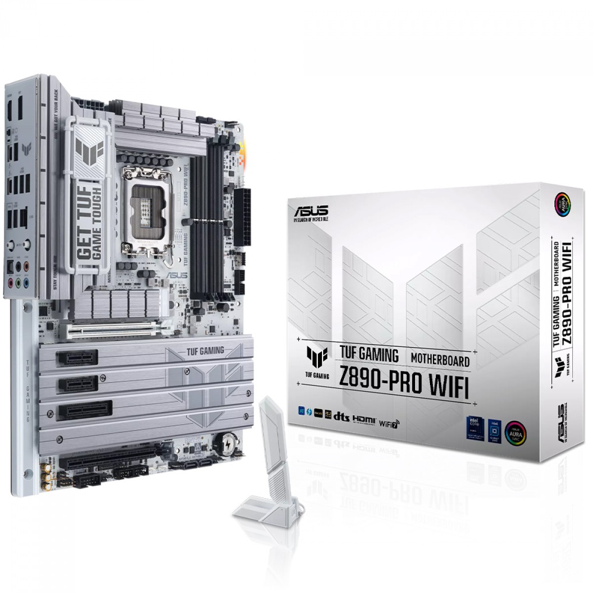 Placa Mãe Asus TUF Gaming Z890-Pro WiFi, Chipset Z890, Intel LGA 1851, ATX, DDR5, White