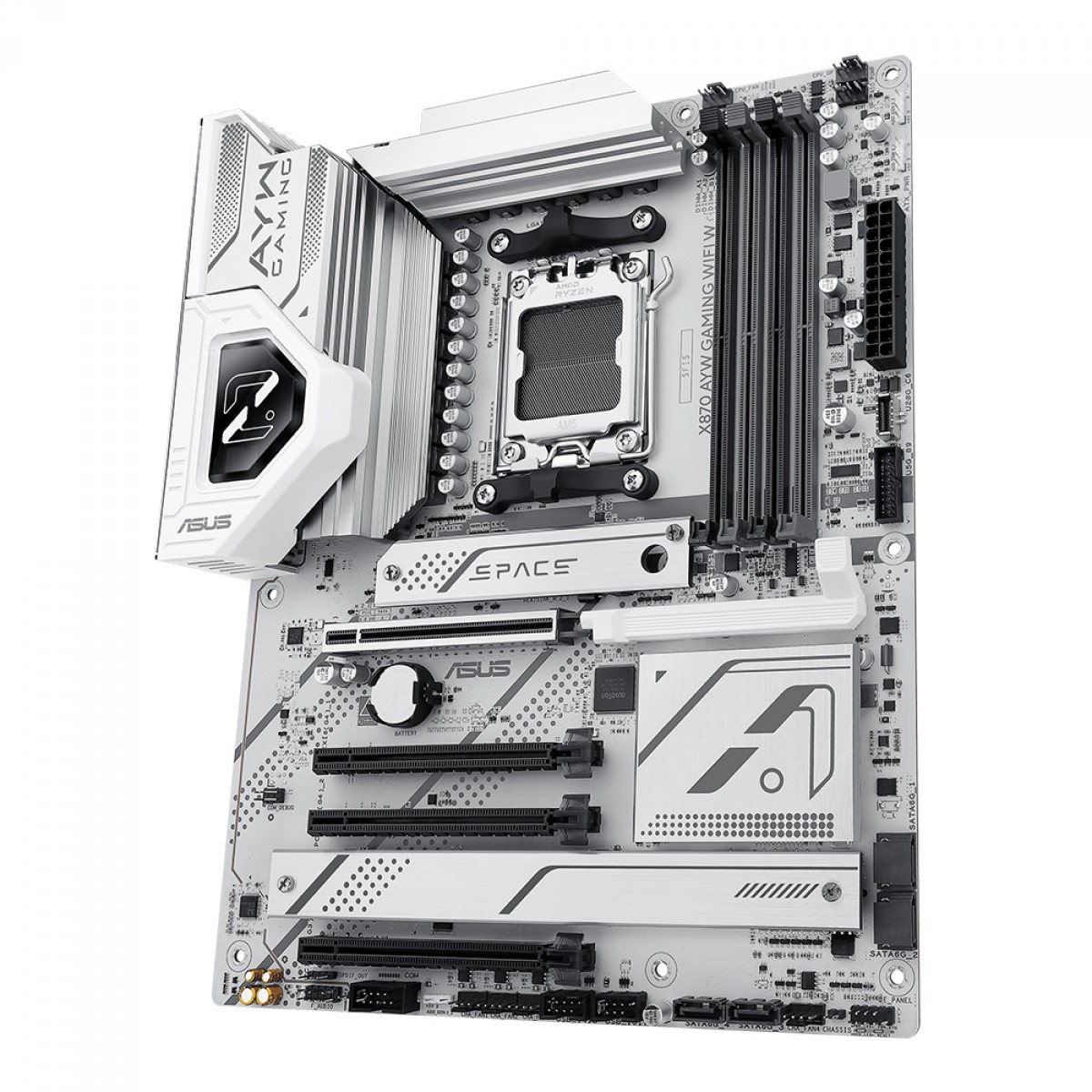 Placa Mãe Asus X870 AYW Gaming WIFI W, Chipset X870, AMD AM5, ATX, DDR5, White
