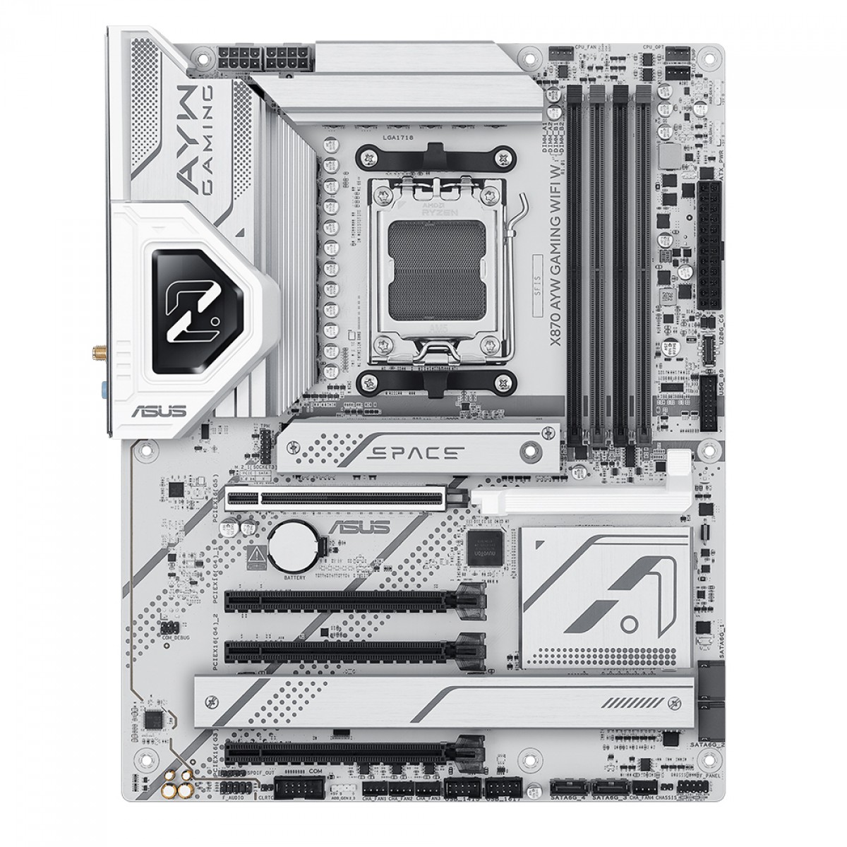Placa Mãe Asus X870 AYW Gaming WIFI W, Chipset X870, AMD AM5, ATX, DDR5, White