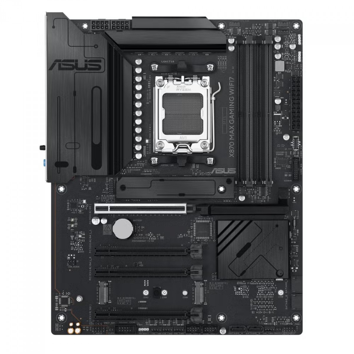 Placa Mãe Asus X870 MAX GAMING WIFI7, Chipset X870, AMD AM5, ATX, DDR5, 90MB1LY0-M0EAY0