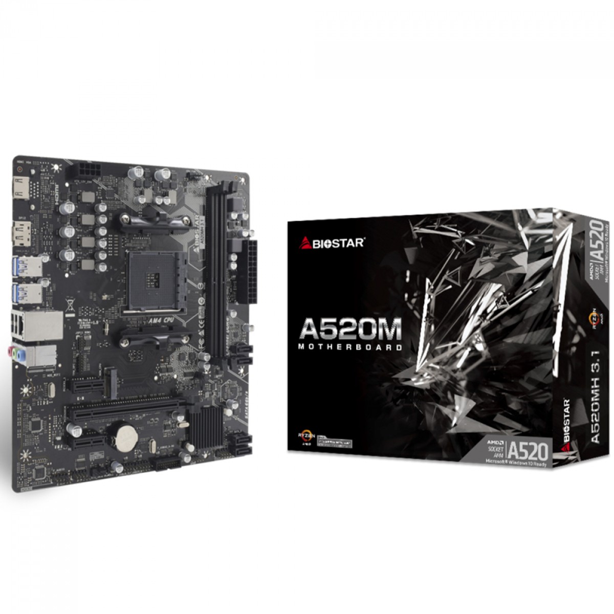 Placa Mãe Biostar A520MH 3.1, Chipset A520, AMD AM4, MATX, DDR4