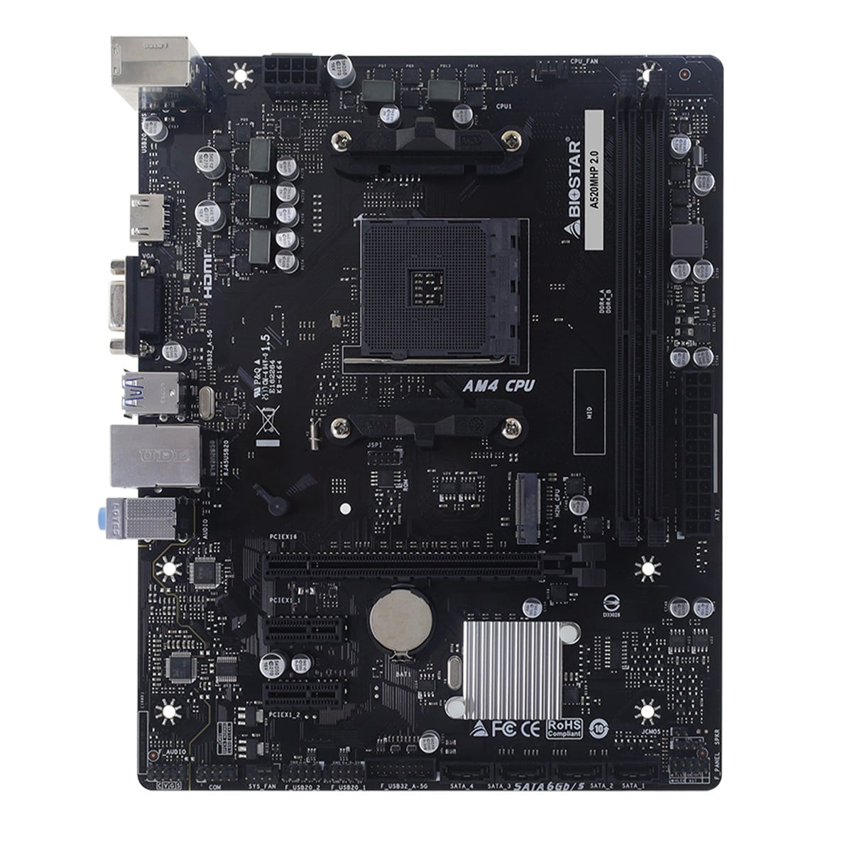 Placa Mãe Biostar A520MHP 2.0, Chipset A520, AMD AM4, MATX, DDR4