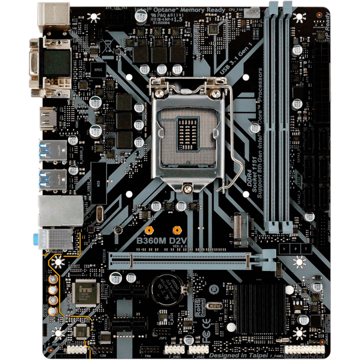 Placa Mãe Biostar B360M D2V, Chipset B360, Intel LGA 1151, mATX, DDR4