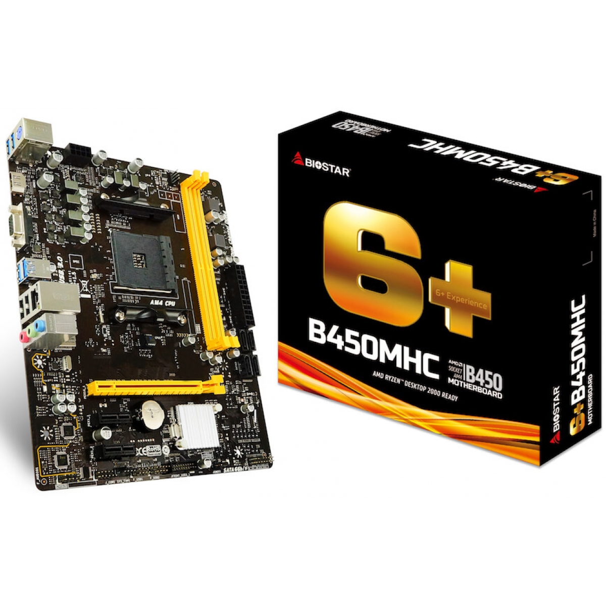 Placa Mãe Biostar B450MHC, Chipset B450, AMD AM4, mATX, DDR4