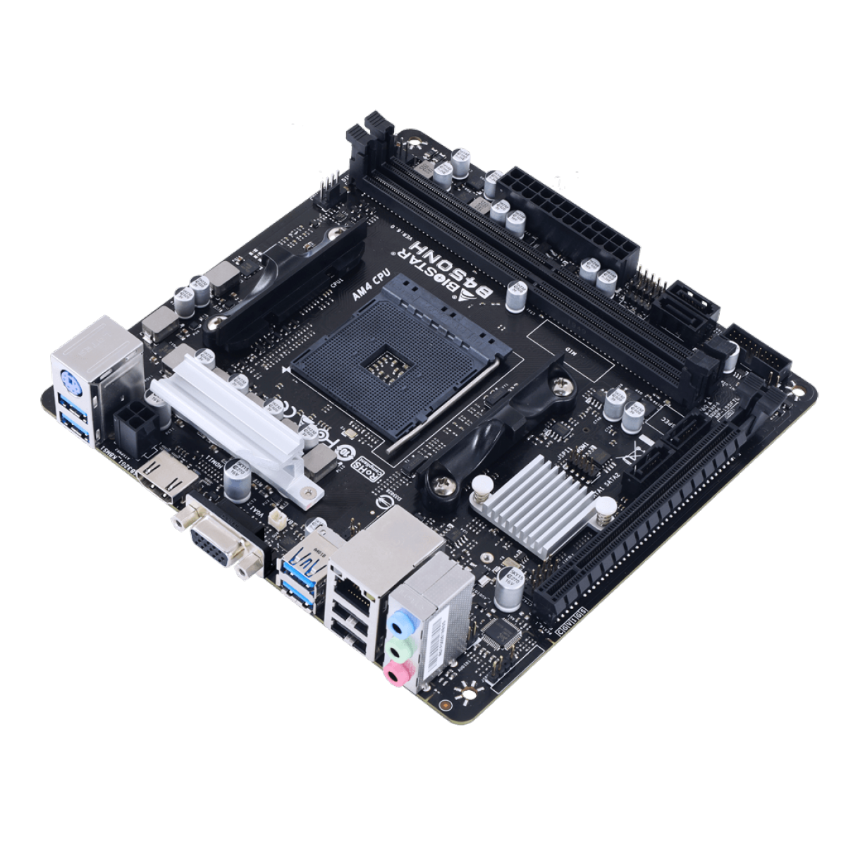 Placa Mãe Biostar B450NH, Chipset B450, AMD AM4, Mini ITX, DDR4, AB45AI4S-R01-BS210X