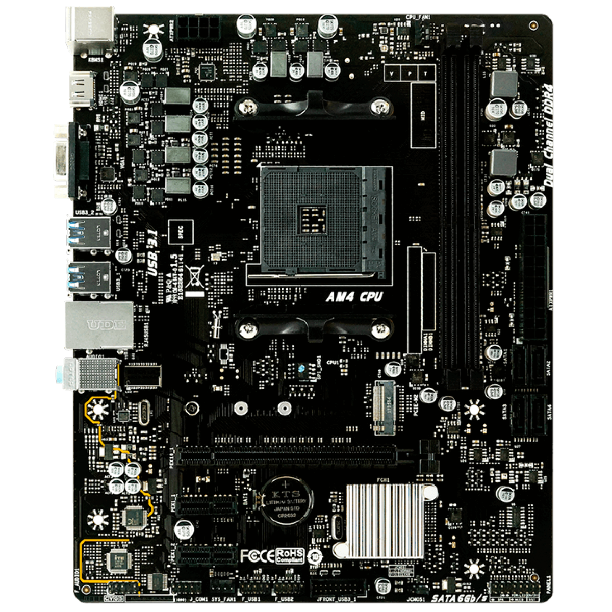 Placa Mãe Biostar B45M2, Chipset B350, AMD AM4, mATX, DDR4