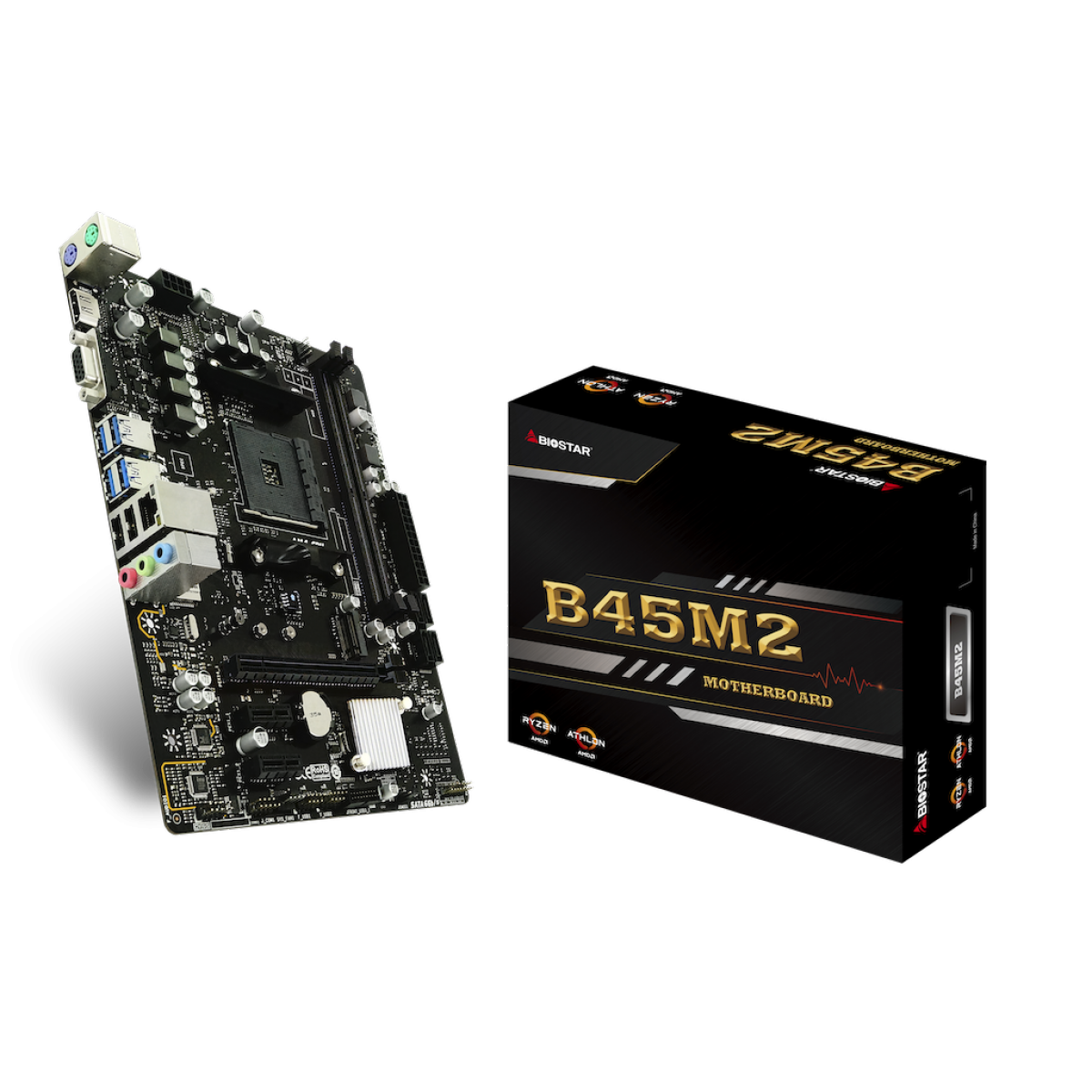 Placa Mãe Biostar B45M2, Chipset B350, AMD AM4, mATX, DDR4