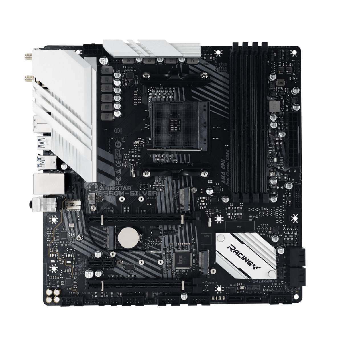 Placa Mãe Biostar B550M-SILVER, Chipset B550, AMD AM4, mATX, DDR4
