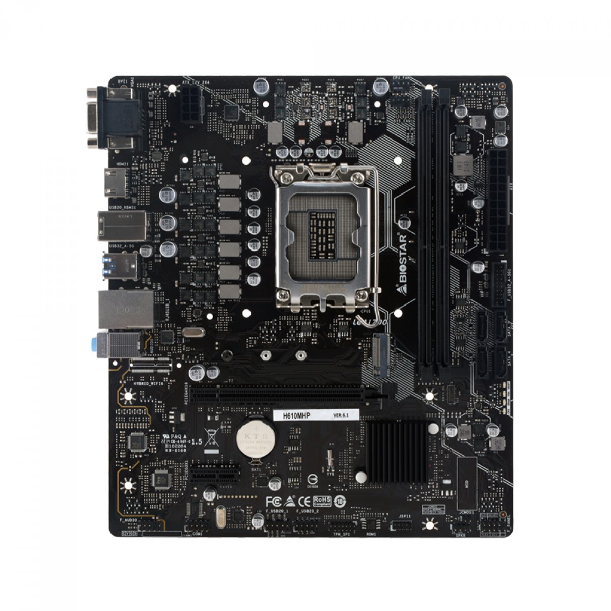 Placa Mãe Biostar H610MHP, Chipset H610, Intel LGA 1700, mATX, DDR4