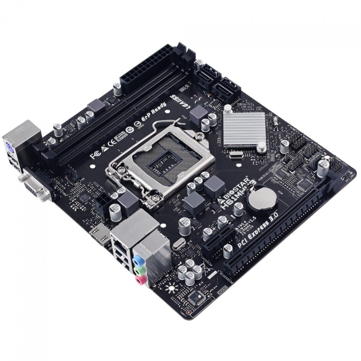 Placa Mãe Biostar H61MHV3, Chipset H61, Intel LGA 1155, MATX, DDR3