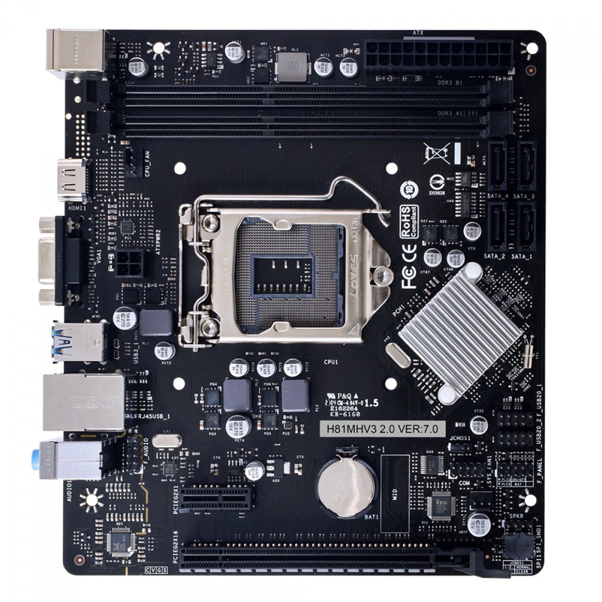 Placa Mãe Biostar H81MHV3 2.0, Chipset H81, LGA 1150, Micro ATX, DDR3
