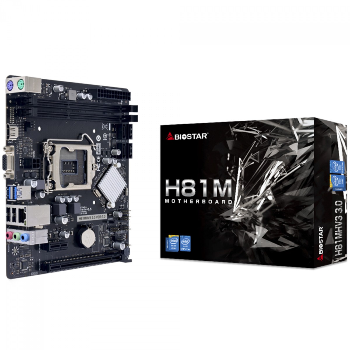 Placa Mãe Biostar H81MHV3 3.0, Chipset H81, Intel LGA 1150, Micro ATX, DDR3