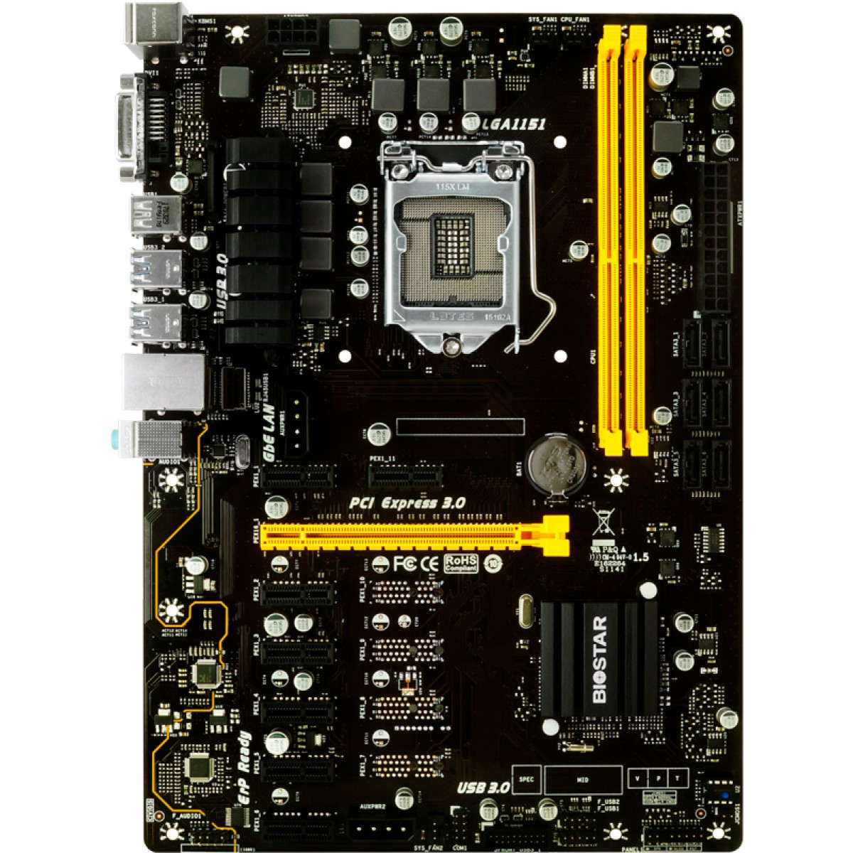 Placa Mãe Biostar PRO TB250BTC+, Chipset B250, Intel LGA 1151, ATX, DDR4 - Open box