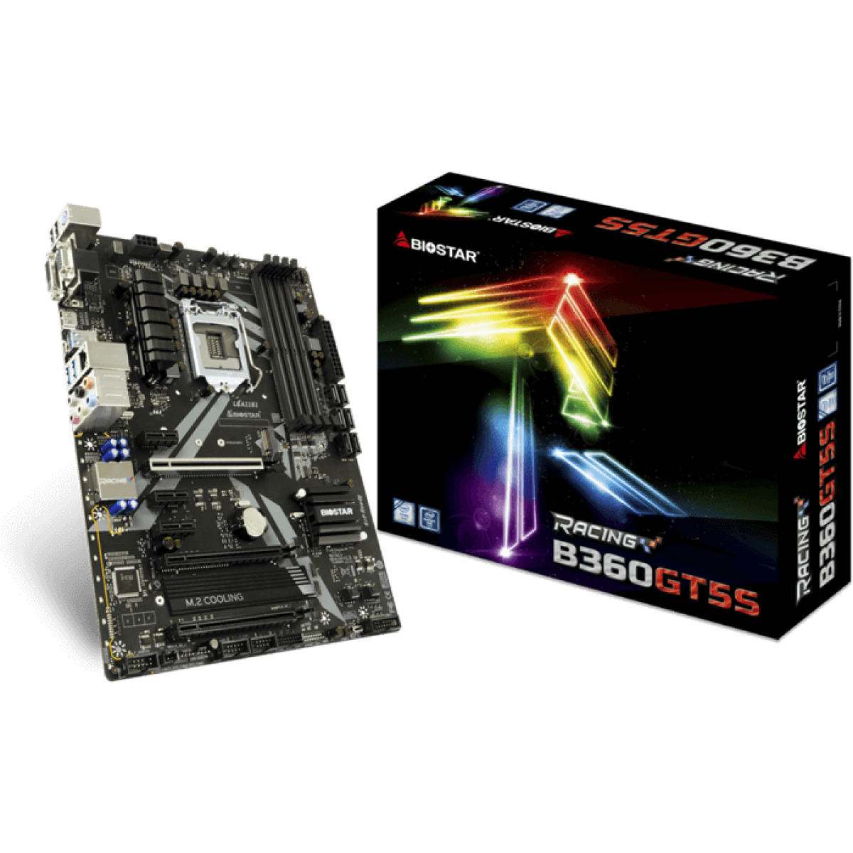 Placa Mãe Biostar Racing B360GT5S, Chipset B360, Intel LGA 1151, ATX, DDR4