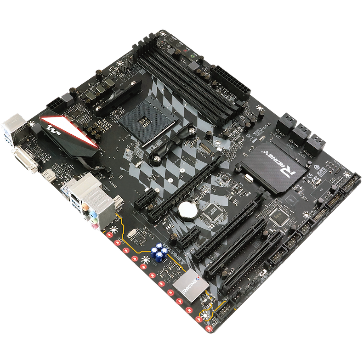Placa Mãe Biostar Racing X470GTA, Chipset X470, AMD AM4, ATX, DDR4 - Open Box