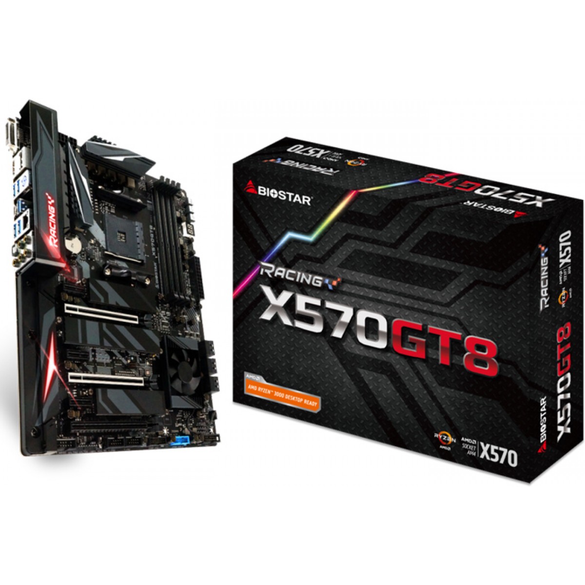 Placa Mãe Biostar Racing X570GT8, Chipset X570, AMD AM4, ATX, DDR4